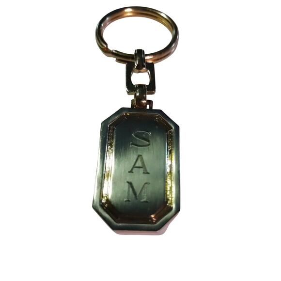 Monogram Sam Keychain Gold Tone. - Picture 3 of 5